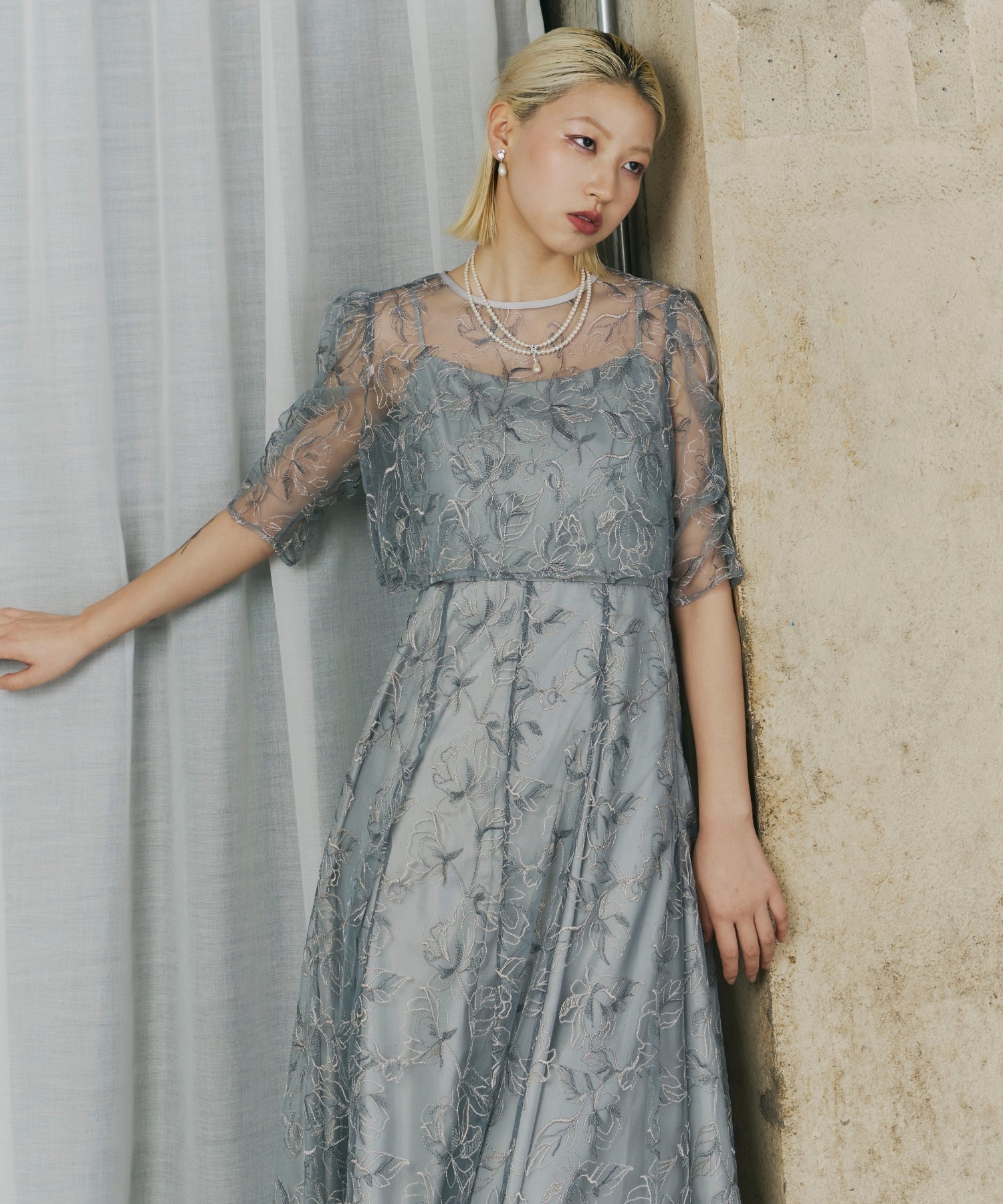 flower lace 2piece dress(0402-149) – ALTIERA