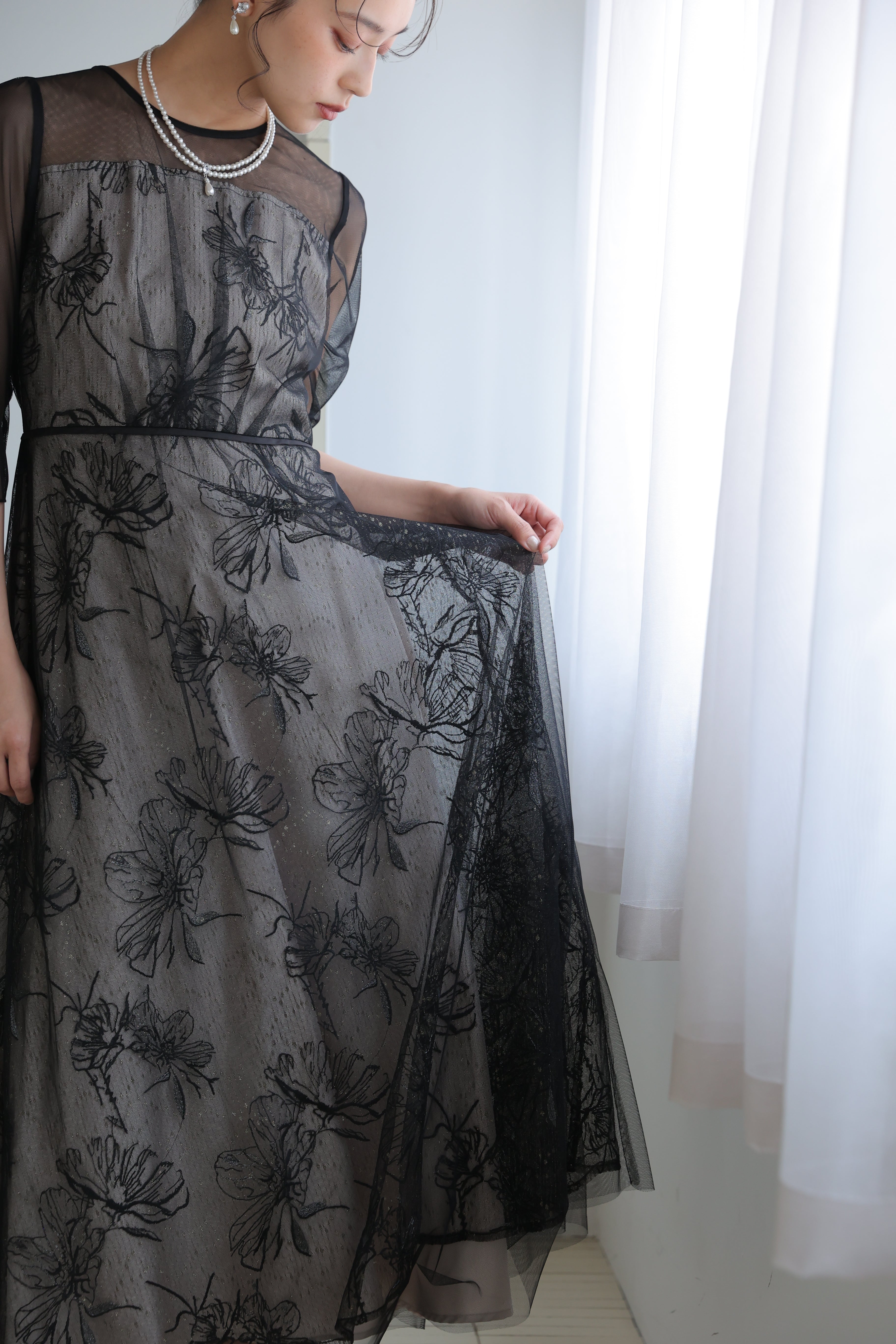 geometry flower lace dress(0402-145) – ALTIERA