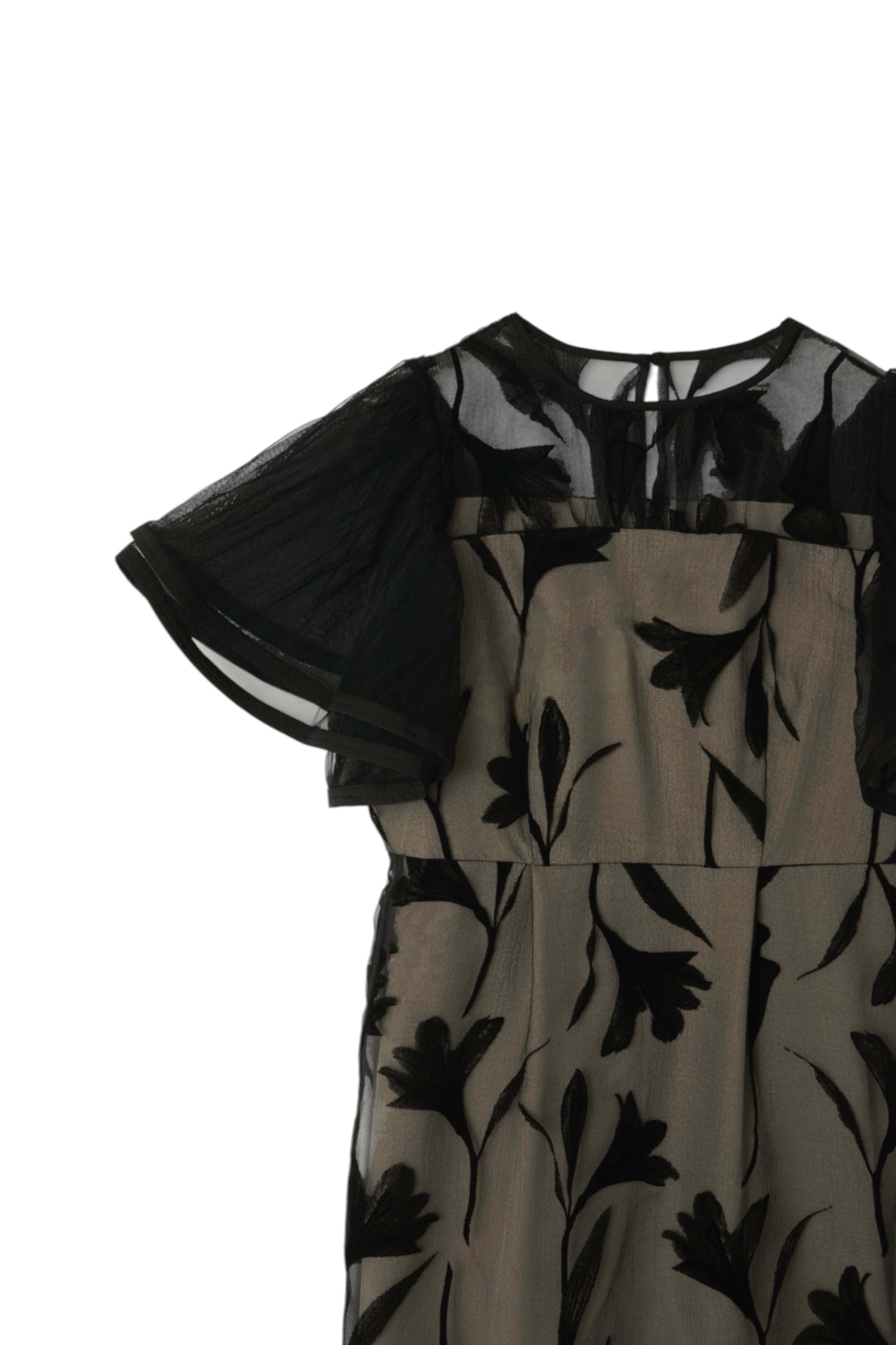 Circurar sleeve flower dress(9561-1) – ALTIERA