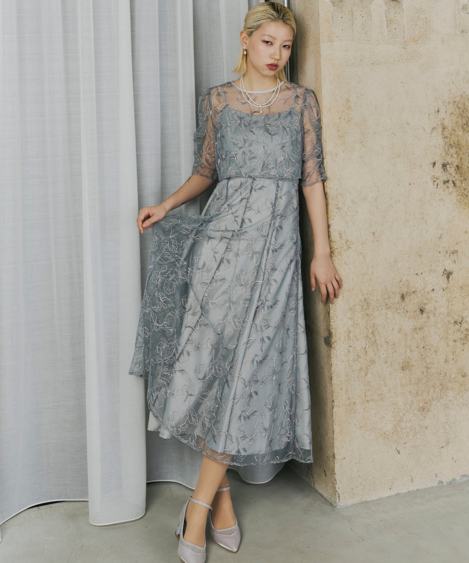 flower lace 2piece dress(0402-149) – ALTIERA