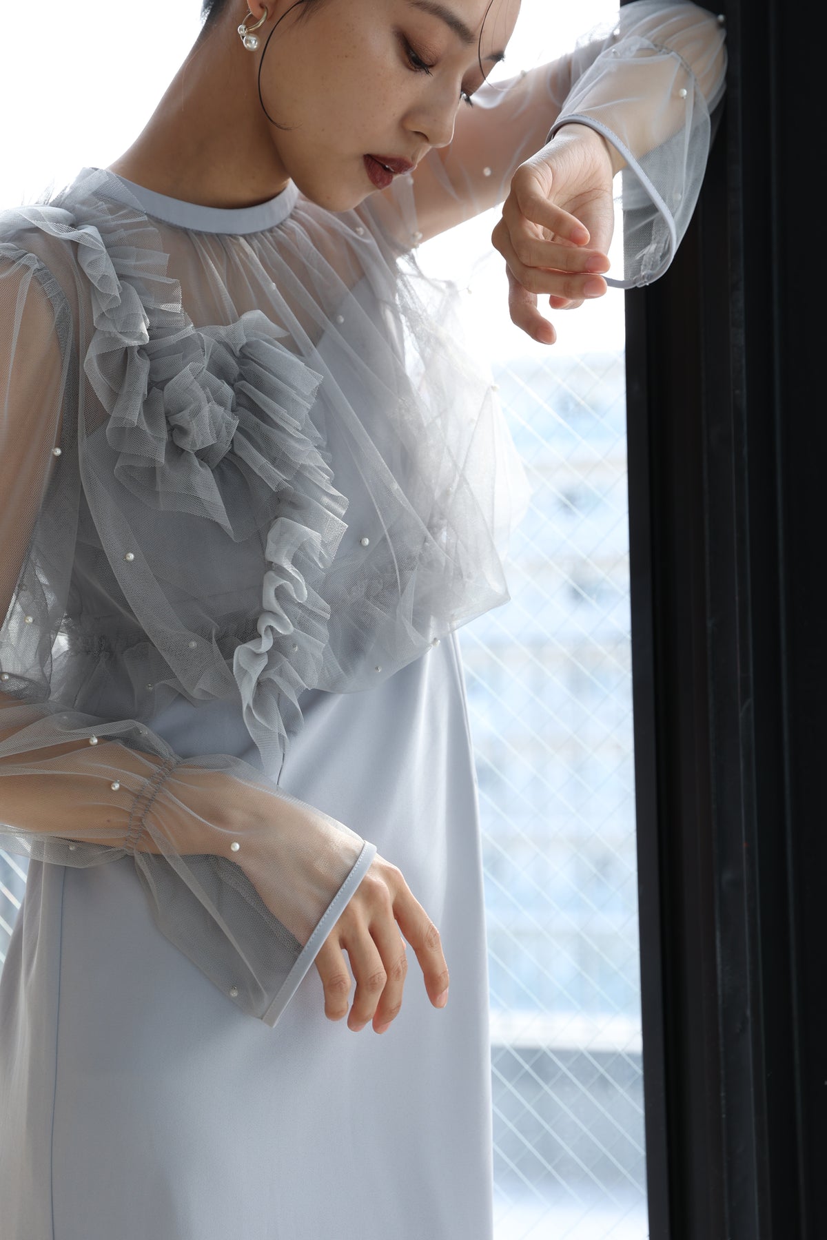 lace bolero set drape dress (9601-1)