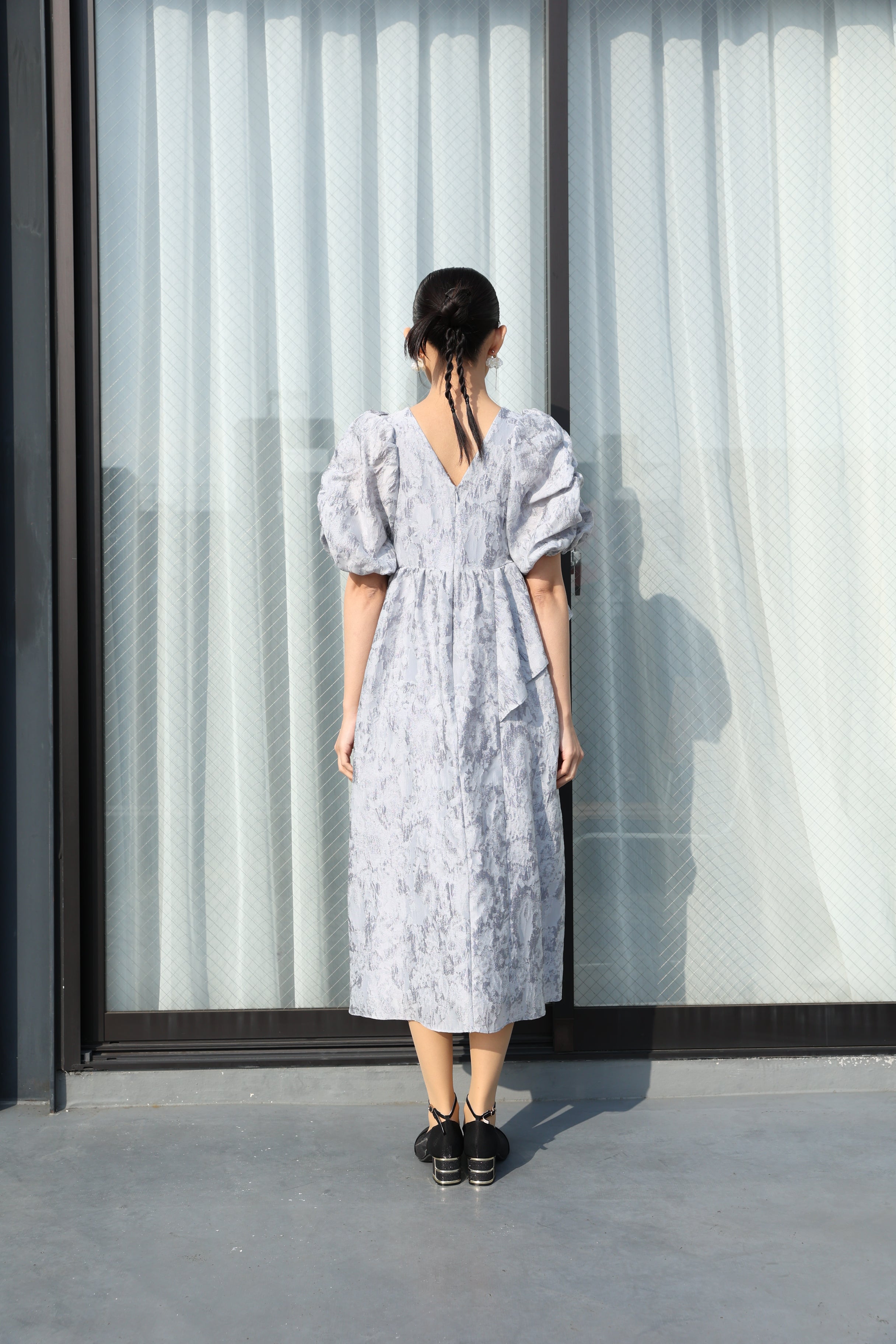 4/2(木)AM10:00～販売スタート bubble sleeve jacquard dress (2383