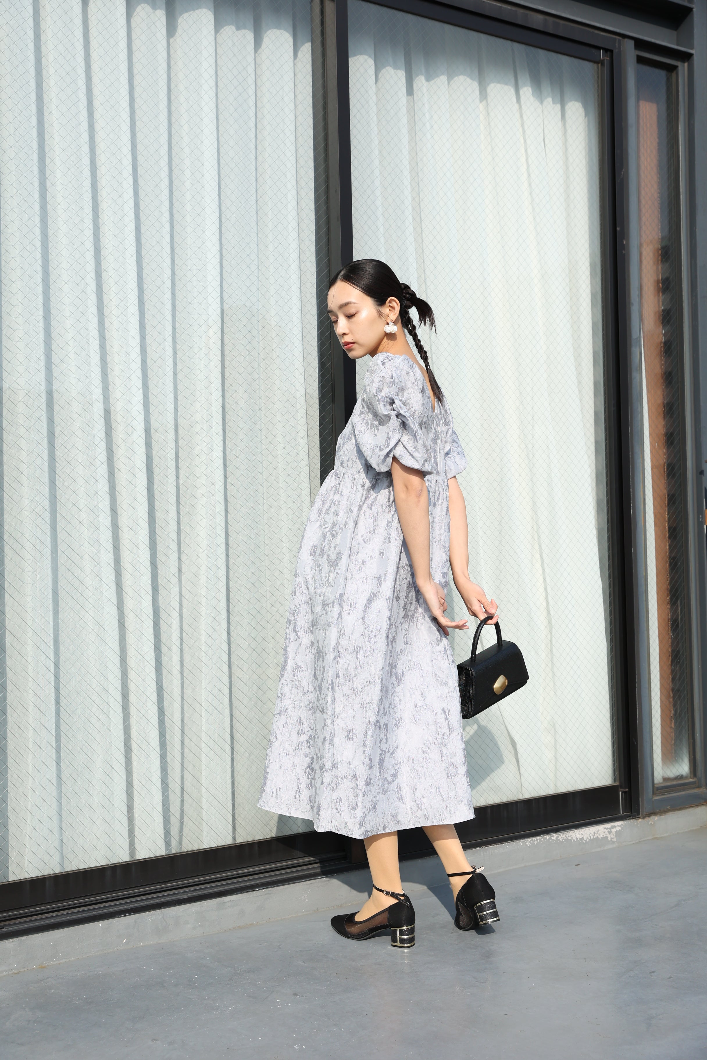 4/2(木)AM10:00～販売スタート bubble sleeve jacquard dress (2383