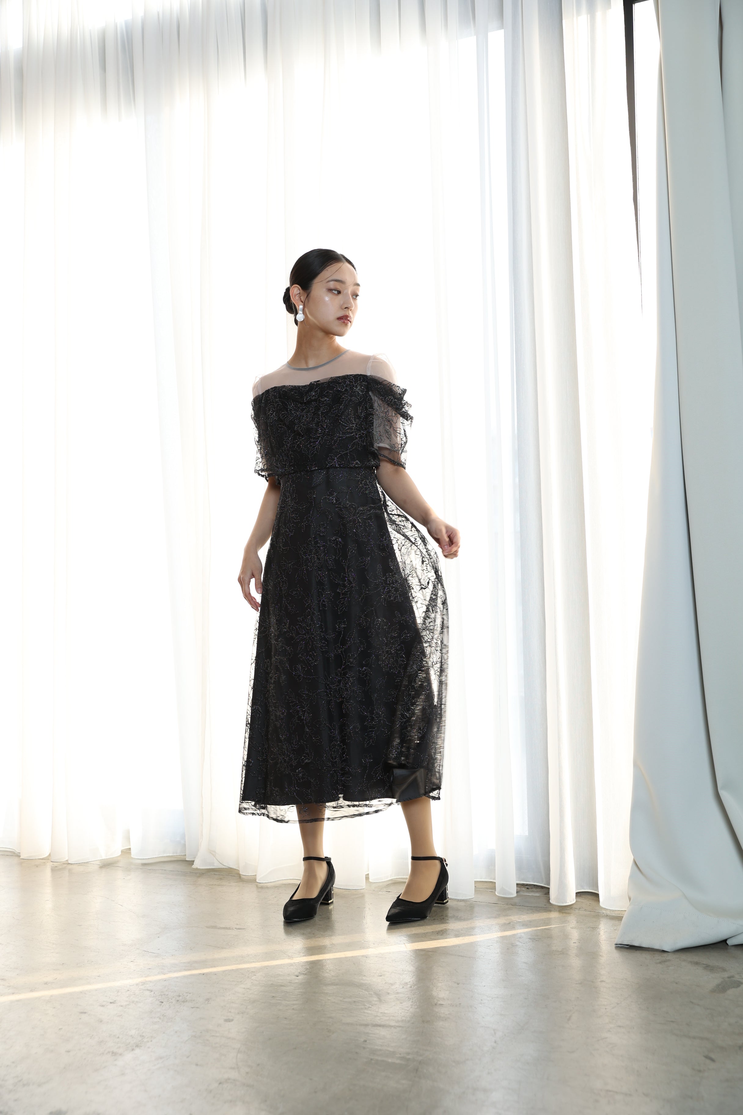 off shoulder lace dress (0402‐157) – ALTIERA