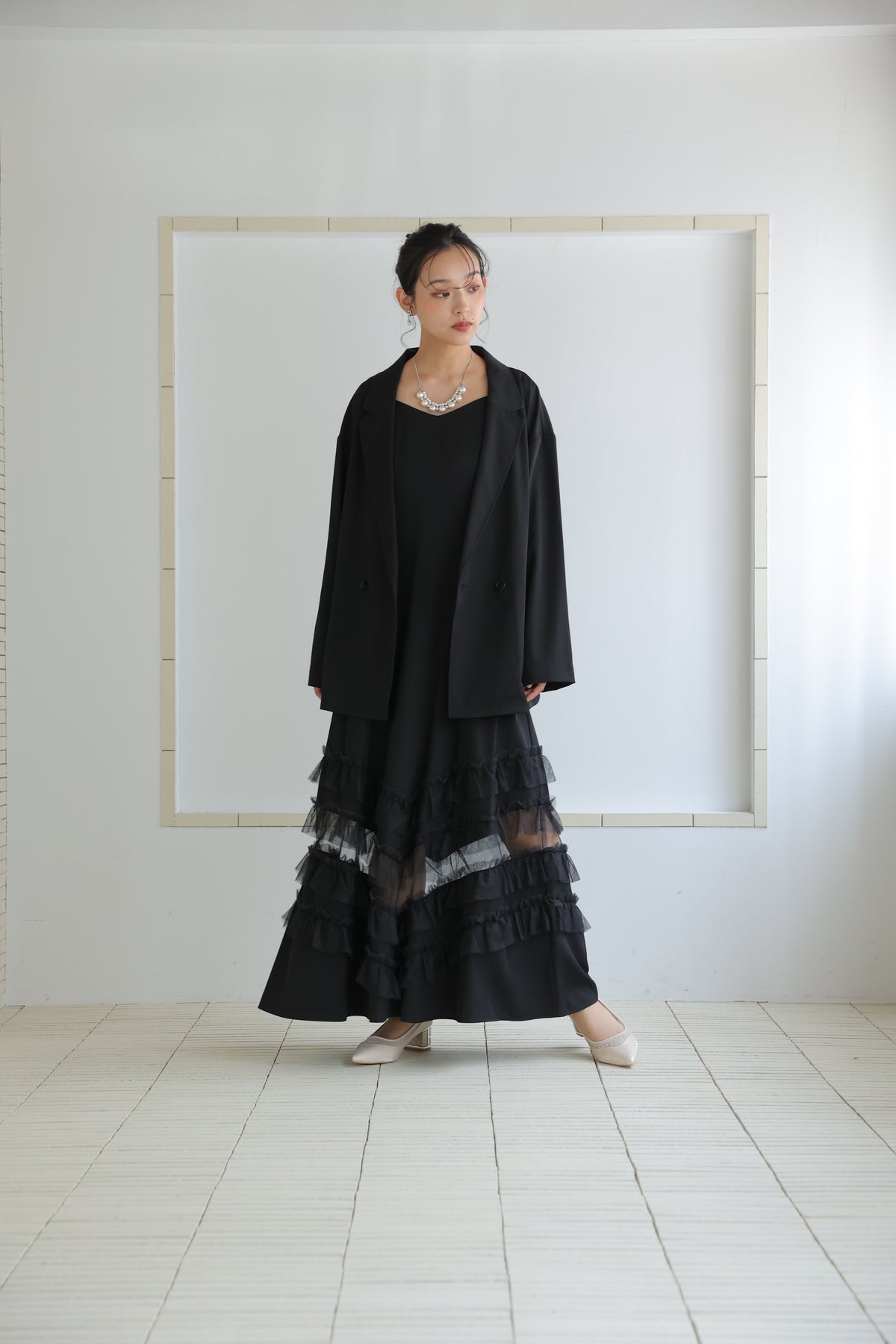 Transparent hem setup dress(934-1)