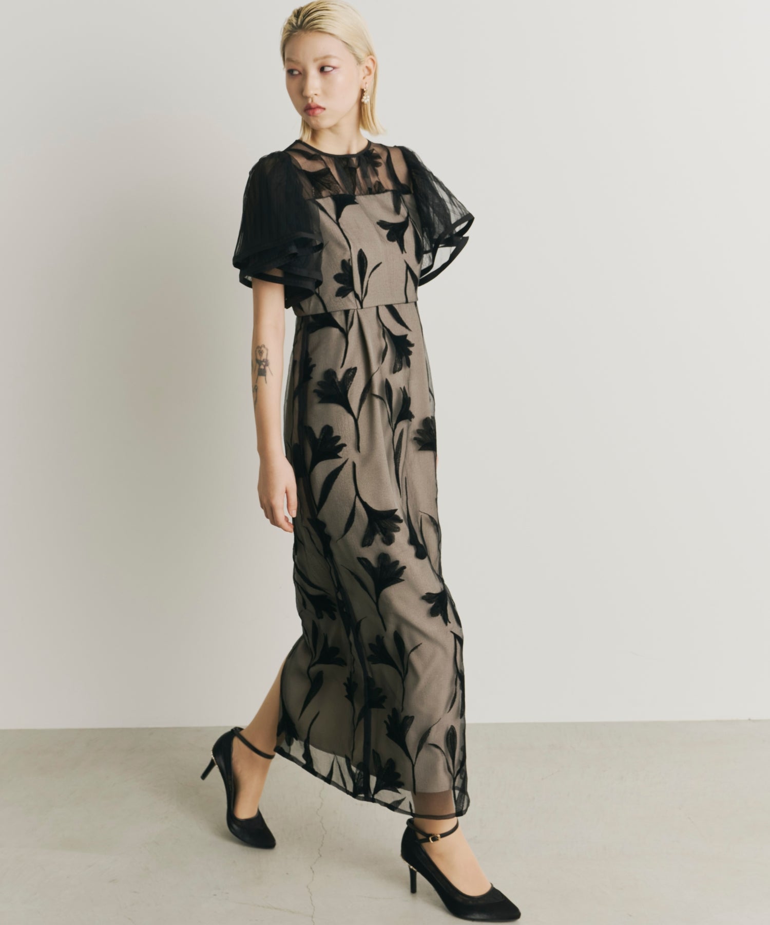 【訳あり】Circurar sleeve flower dress Circurar sleeve flower dressのドレス|Dorry Doll / LE'RURE