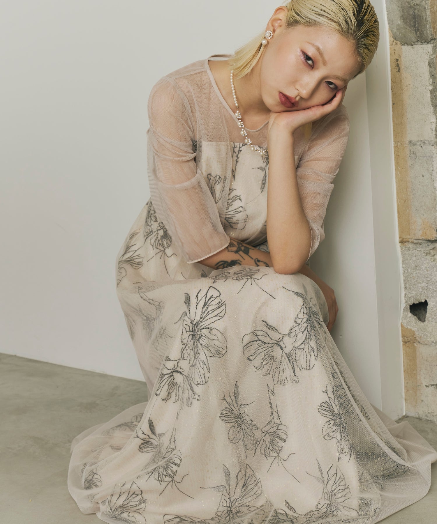 geometry flower lace dress – ALTIERA