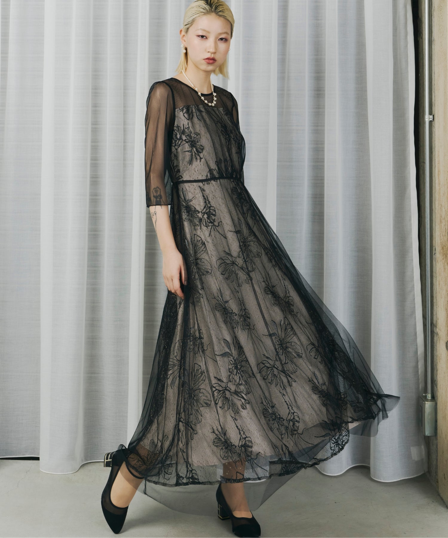 geometry flower lace dress(0402-145) – ALTIERA