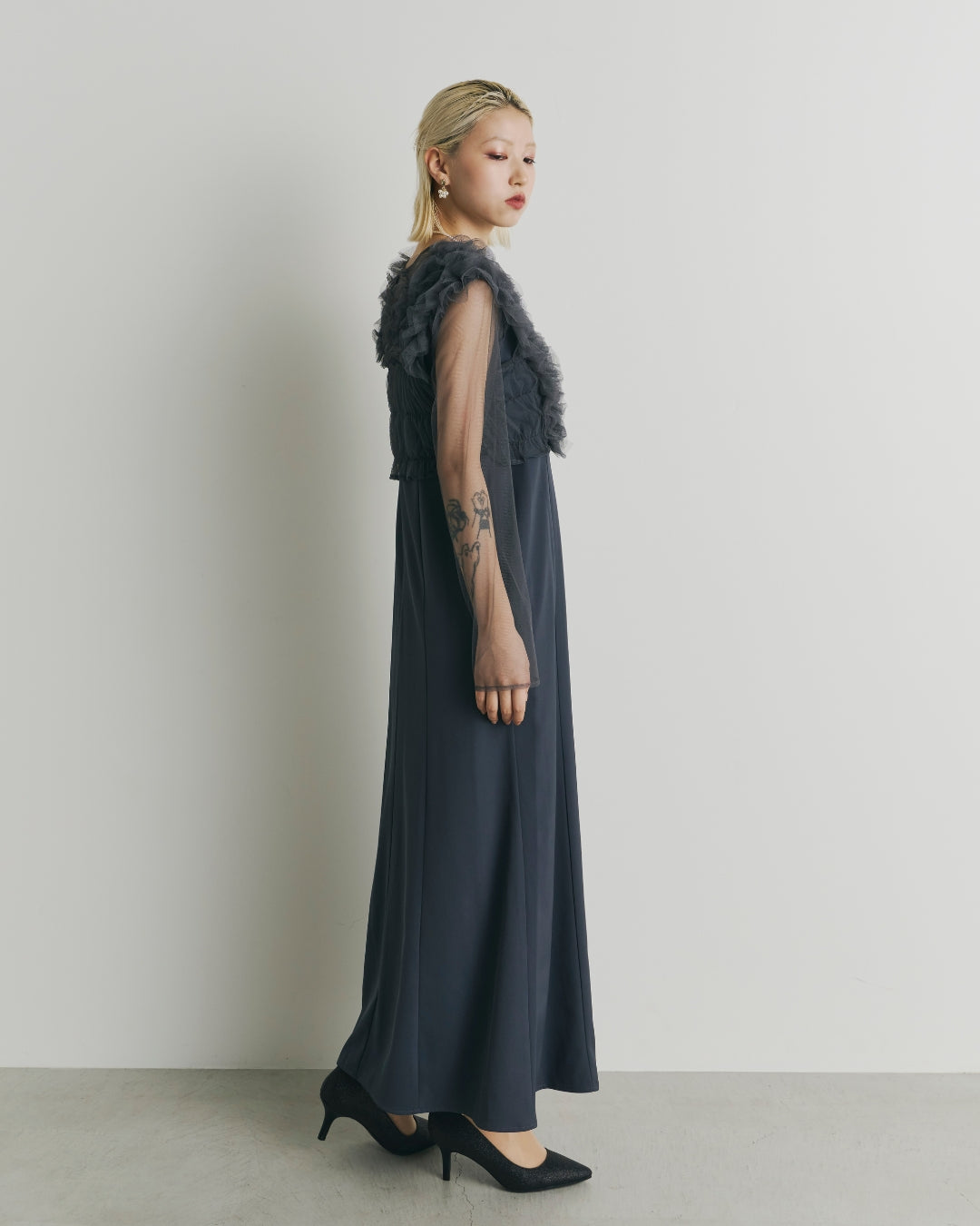 raffle tulle layered dress(913-1) – ALTIERA